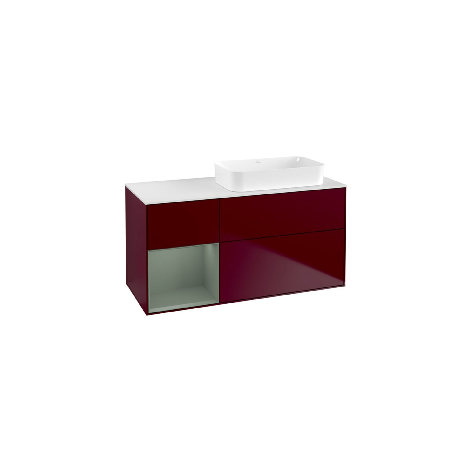 V&B Waschtischunterschrank Finion 120x60 cm, Reg li Oli. m Lac, Peony Matt ; Villeroy & Boch