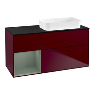 V&B Waschtischunterschrank Finion 120x60 cm, Reg li Oli. m Lac, Peony Matt
