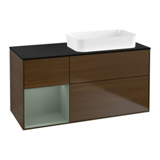 V&B Waschtischunterschrank Finion 120x60 cm, Reg li Oli. m Lac, wal veneer