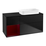 V&B Waschtischunterschrank Finion 120x60 cm, Reg li Peo, bla matt lacquer