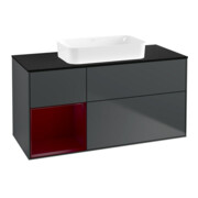 V&B Waschtischunterschrank Finion 120x60 cm, Reg li Peo, md bl. m Lacquer