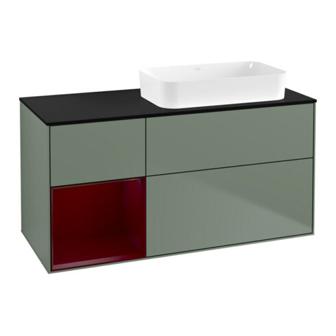 V&B Waschtischunterschrank Finion 120x60 cm, Reg li Peo, Oli. Matt Lacquer