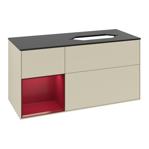 V&B Waschtischunterschrank Finion 120x60 cm, Reg li Peo, si Gr m Lacquer