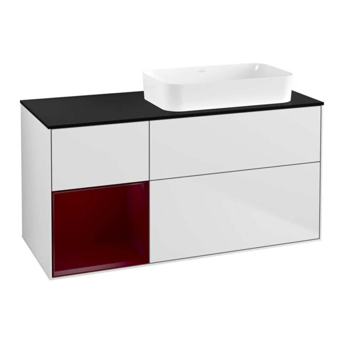 V&B Waschtischunterschrank Finion 120x60 cm, Reg li Peo, wh. matt lacquer