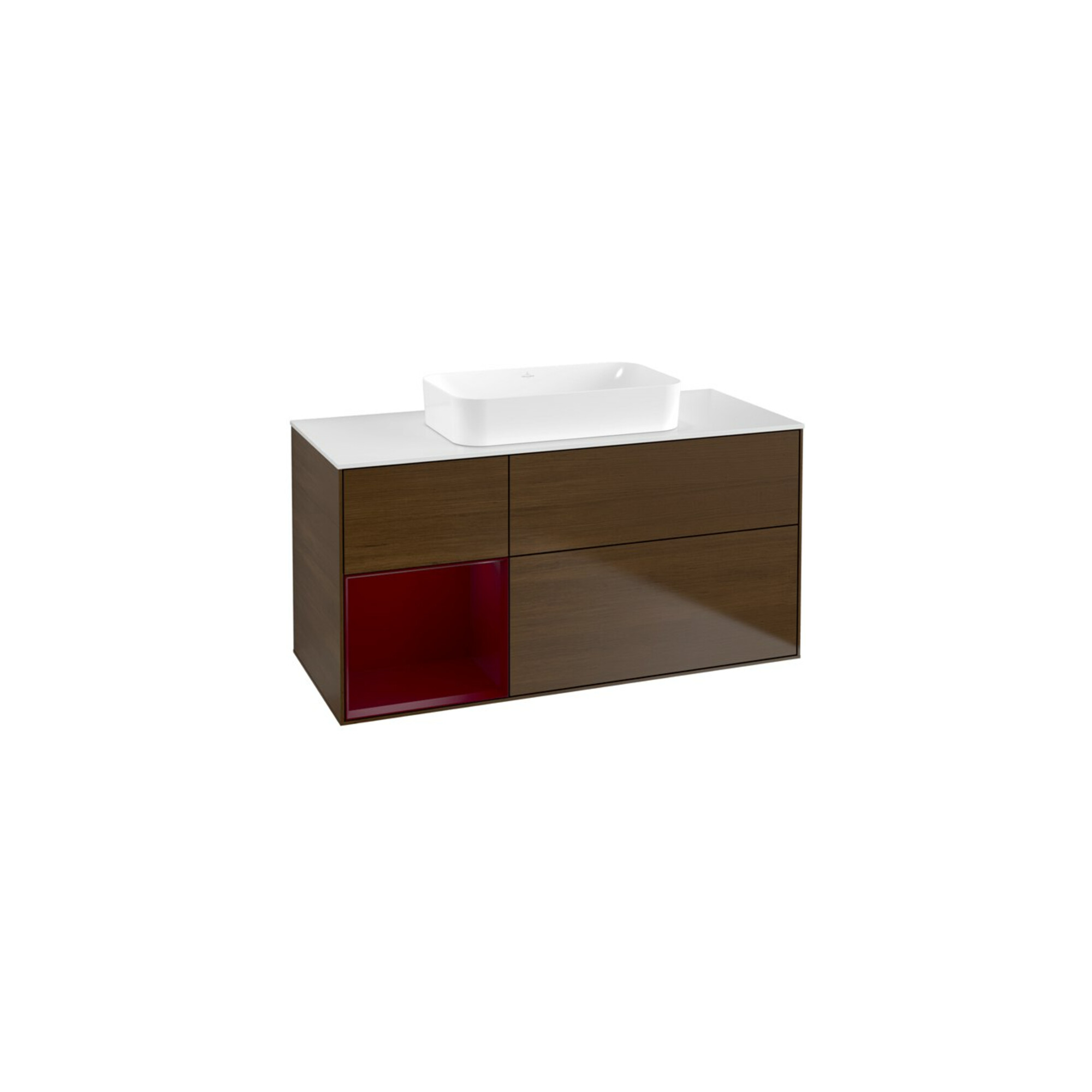 V&B Waschtischunterschrank Finion 120x60 cm, Reg li Peony, Walnut veneer ; Villeroy & Boch