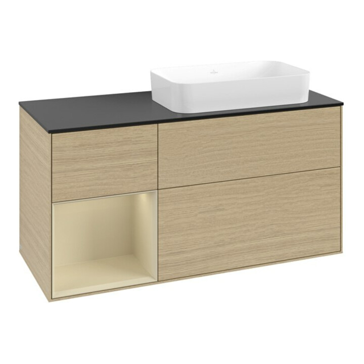 V&B Waschtischunterschrank Finion 120x60 cm, Reg li si Gr m Lac, Oa Veneer