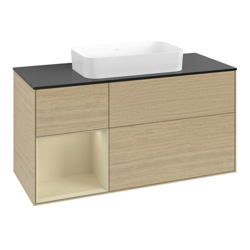 V&B Waschtischunterschrank Finion 120x60 cm, Reg li si Gr m Lac, Oa Veneer