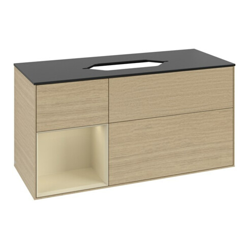 V&B Waschtischunterschrank Finion 120x60 cm, Reg li si Gr m Lac, Oa Veneer