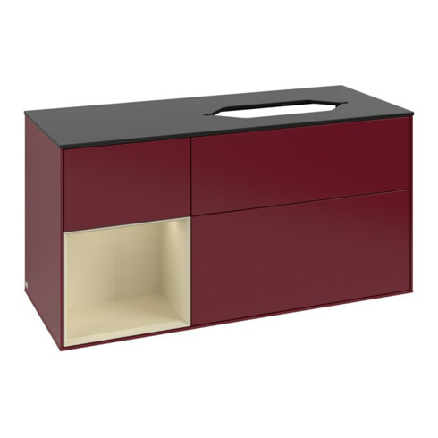V&B Waschtischunterschrank Finion 120x60 cm, Reg li si Gr m Lac, Peo Matt