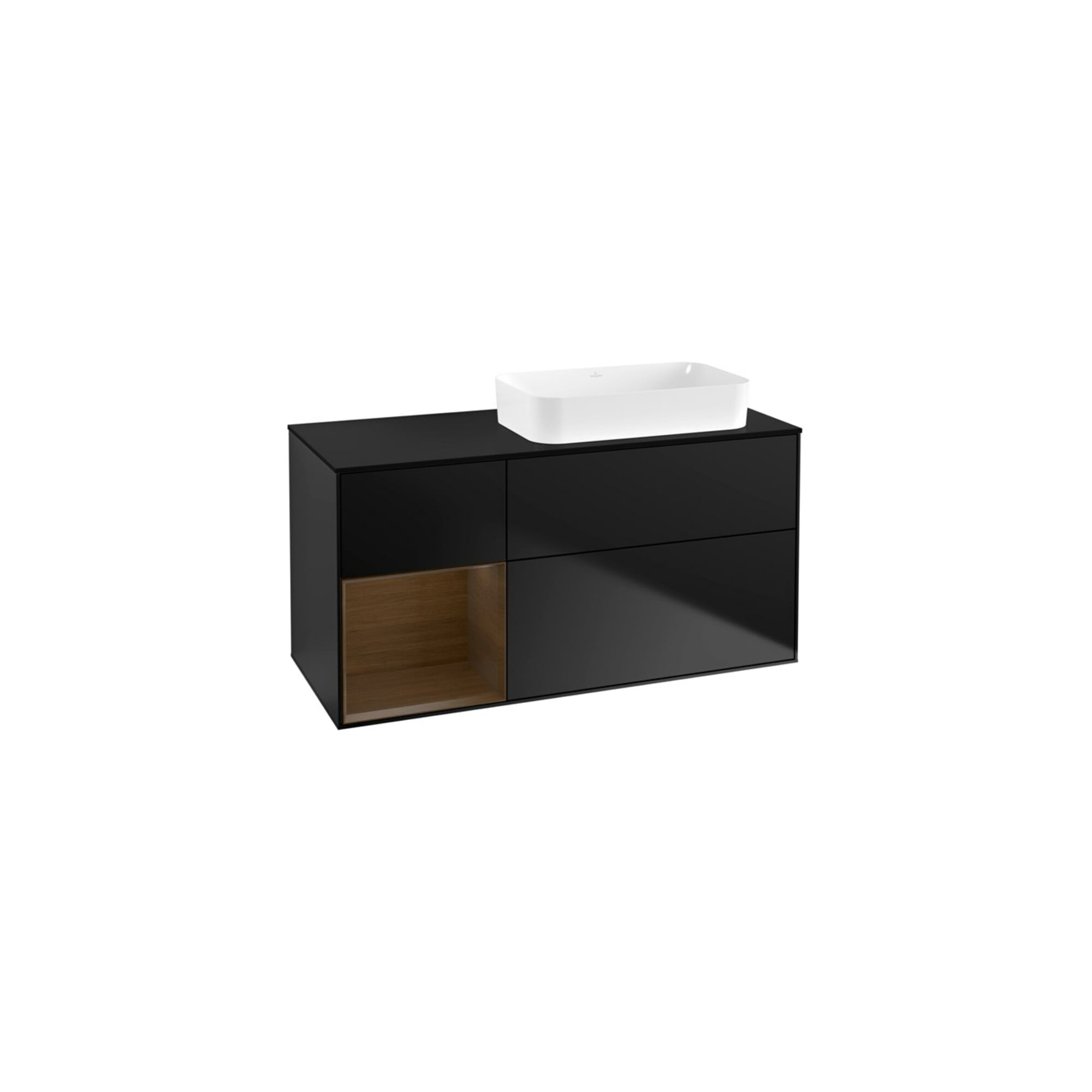 V&B Waschtischunterschrank Finion 120x60 cm, Reg li wal ven, bla m lacquer ; Villeroy & Boch