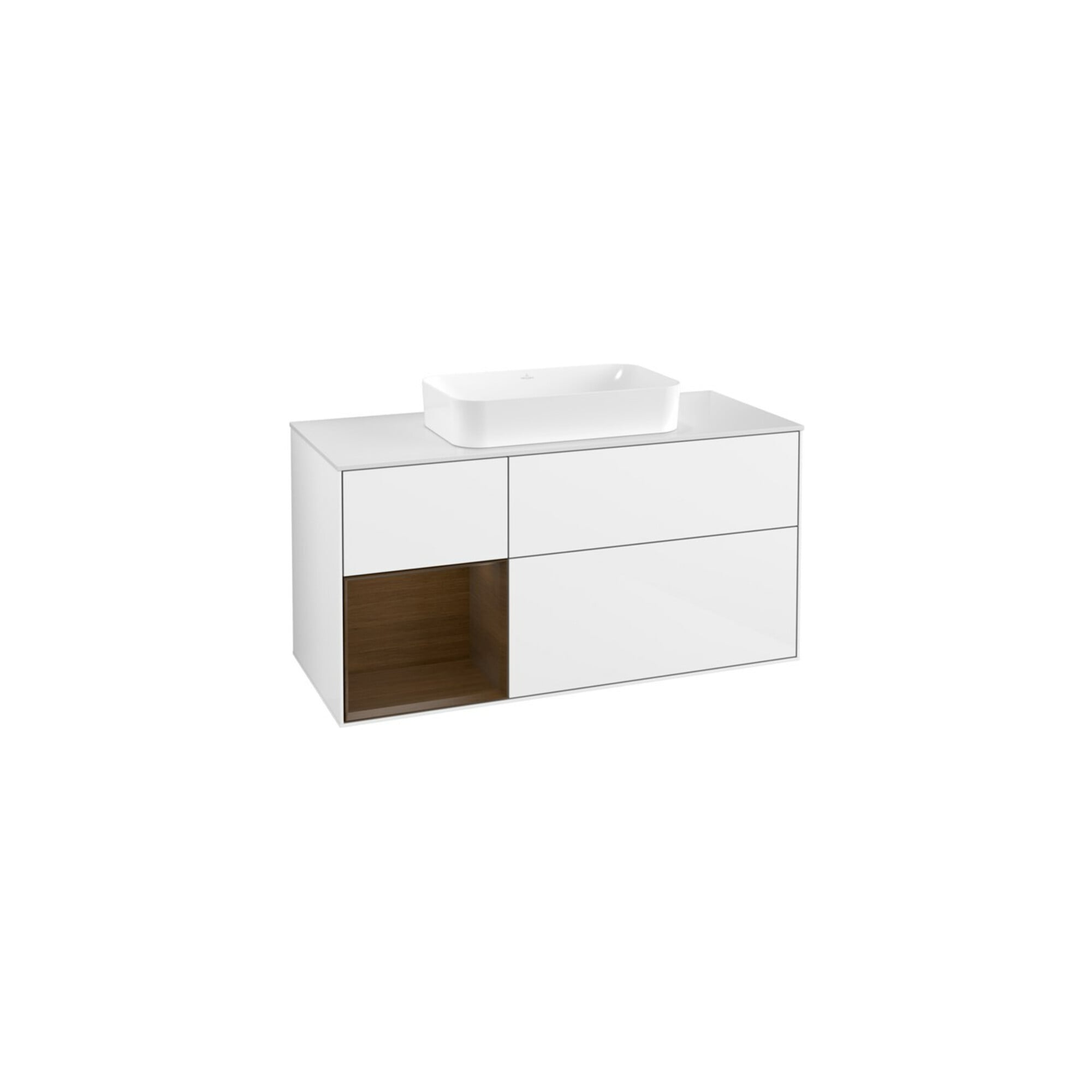 V&B Waschtischunterschrank Finion 120x60 cm, Reg li wal ven, glo wh. Lac ; Villeroy & Boch