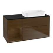 V&B Waschtischunterschrank Finion 120x60 cm, Reg li wal ven, Walnut veneer
