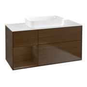V&B Waschtischunterschrank Finion 120x60 cm, Reg li wal ven, Walnut veneer