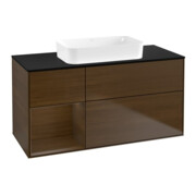 V&B Waschtischunterschrank Finion 120x60 cm, Reg li wal ven, Walnut veneer