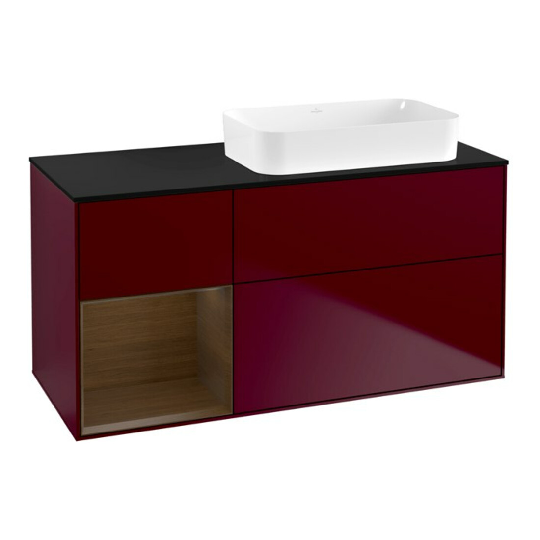 V&B Waschtischunterschrank Finion 120x60 cm, Reg li wal veneer, Peony Matt