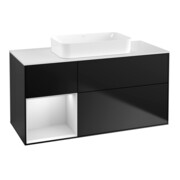 V&B Waschtischunterschrank Finion 120x60 cm, Reg li wh. m Lac, bla m Lac