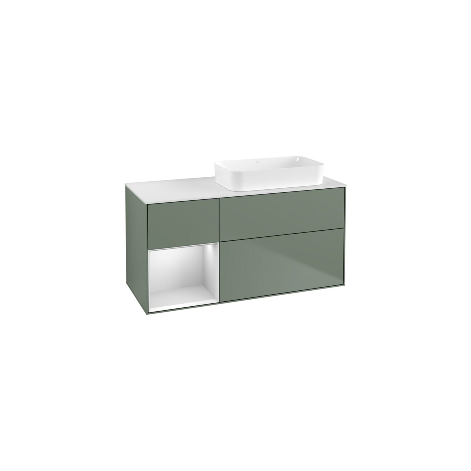 V&B Waschtischunterschrank Finion 120x60 cm, Reg li wh. m Lac, Oli. m Lac ; Villeroy & Boch