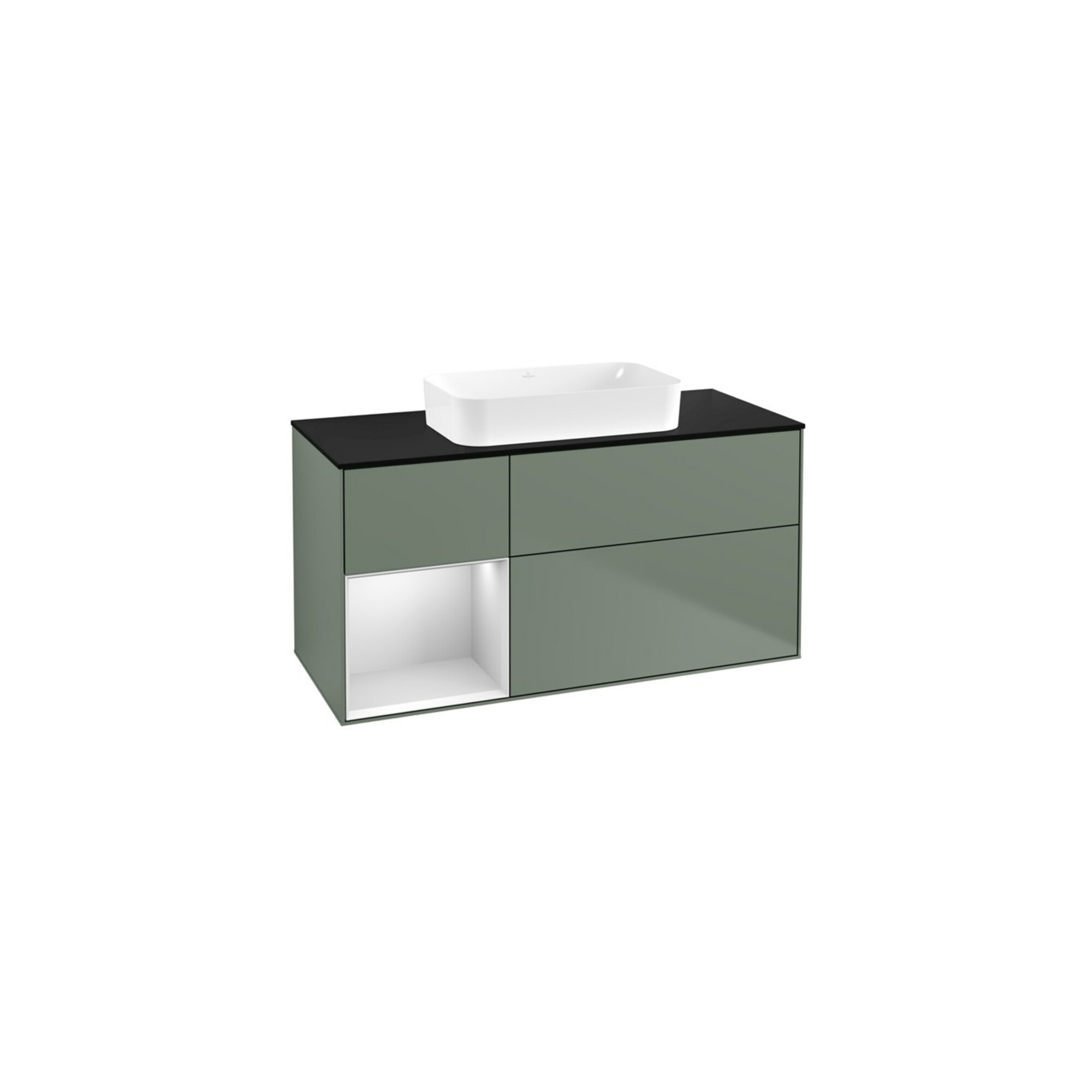 V&B Waschtischunterschrank Finion 120x60 cm, Reg li wh. m Lac, Oli. m Lac ; Villeroy & Boch