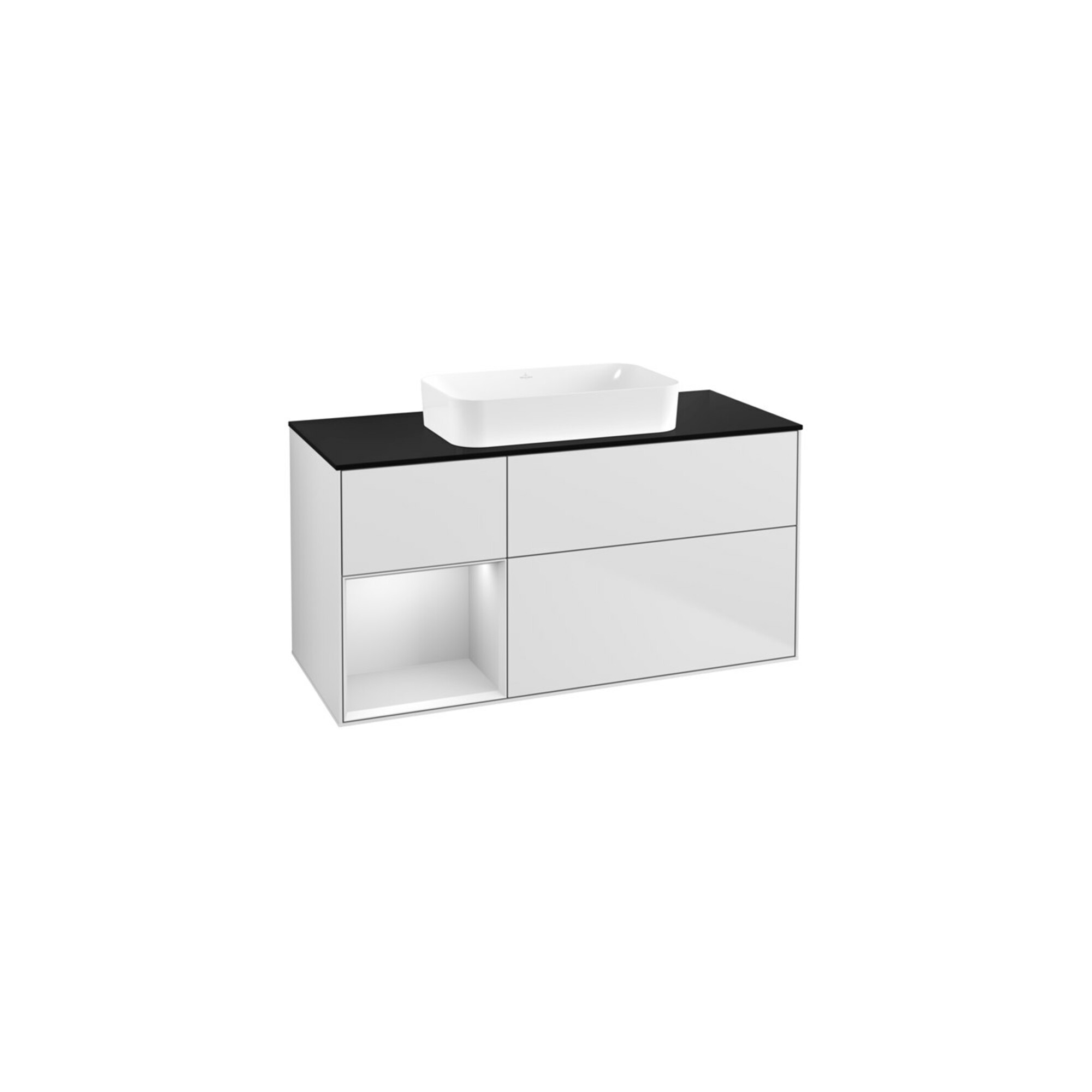 V&B Waschtischunterschrank Finion 120x60 cm, Reg li wh. m Lac, wh. m Lac ; Villeroy & Boch