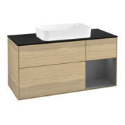V&B Waschtischunterschrank Finion 120x60 cm, Reg re Anthrac. m, Oak Veneer