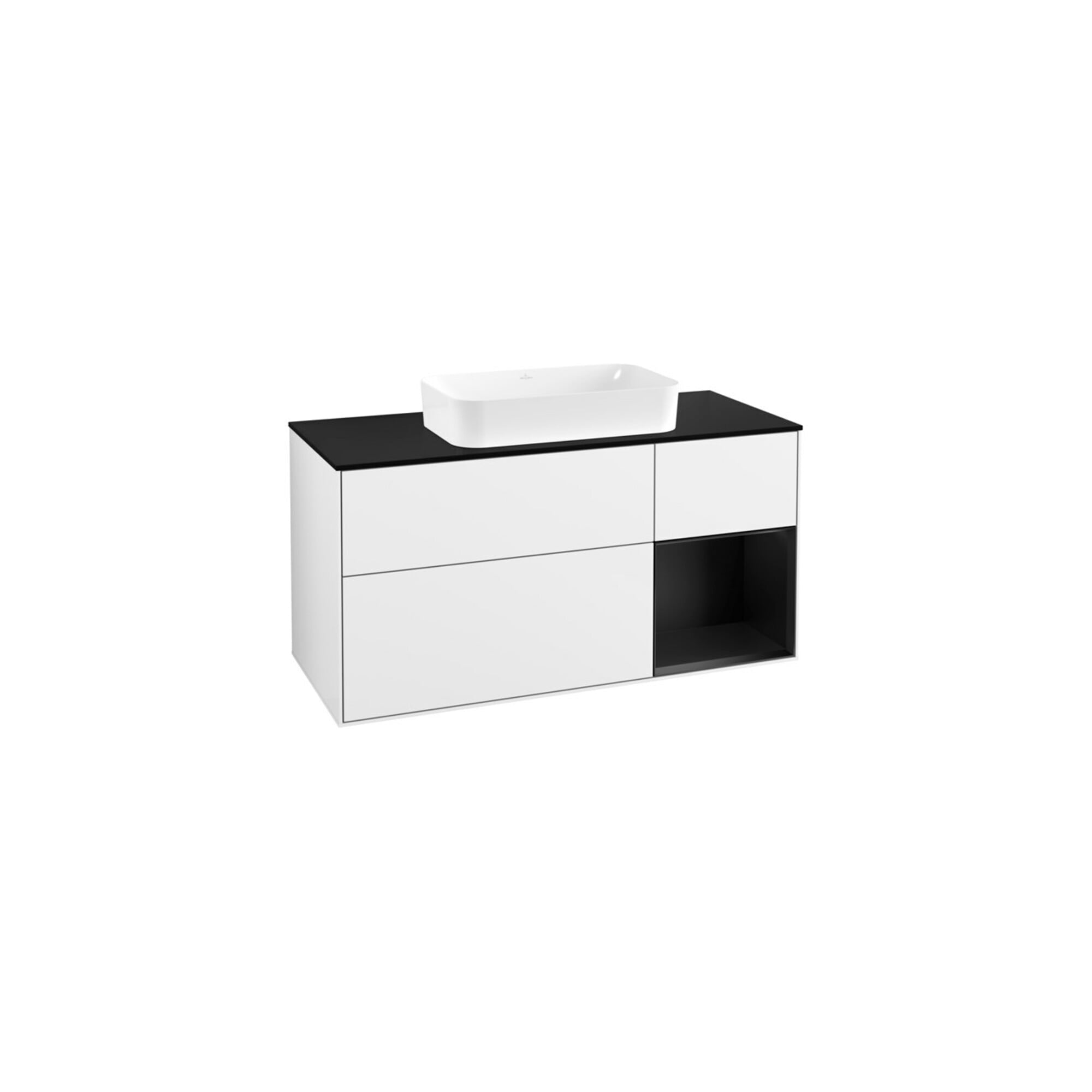 V&B Waschtischunterschrank Finion 120x60 cm, Reg re bla m Lac, glo wh. Lac ; Villeroy & Boch