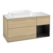 V&B Waschtischunterschrank Finion 120x60 cm, Reg re bla m Lac, Oak Veneer