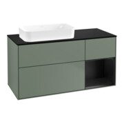 V&B Waschtischunterschrank Finion 120x60 cm, Reg re bla m Lac, Oli. m Lac