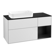 V&B Waschtischunterschrank Finion 120x60 cm, Reg re bla m Lac, wh. m Lac