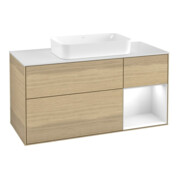 V&B Waschtischunterschrank Finion 120x60 cm, Reg re glo wh. Lac, Oa Veneer