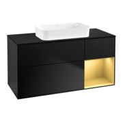 V&B Waschtischunterschrank Finion 120x60 cm, Reg re gol m, bla m lacquer