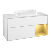 V&B Waschtischunterschrank Finion 120x60 cm, Reg re gol m, glo wh. lacquer
