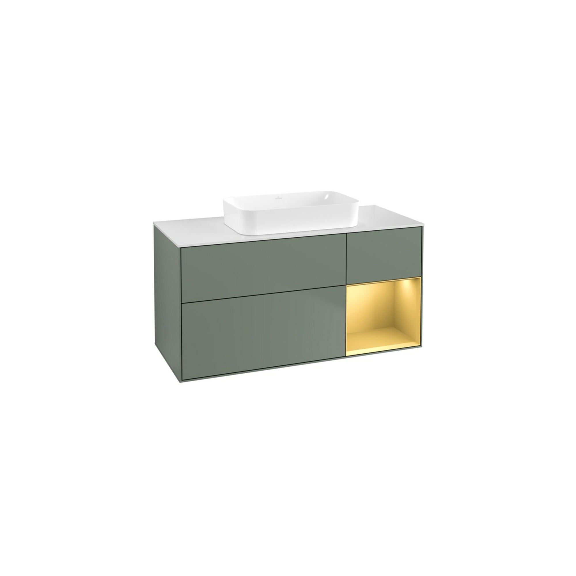 V&B Waschtischunterschrank Finion 120x60 cm, Reg re gol m, Oli. m Lacquer ; Villeroy & Boch