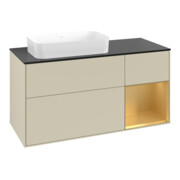V&B Waschtischunterschrank Finion 120x60 cm, Reg re gol m, si Gr m Lacquer