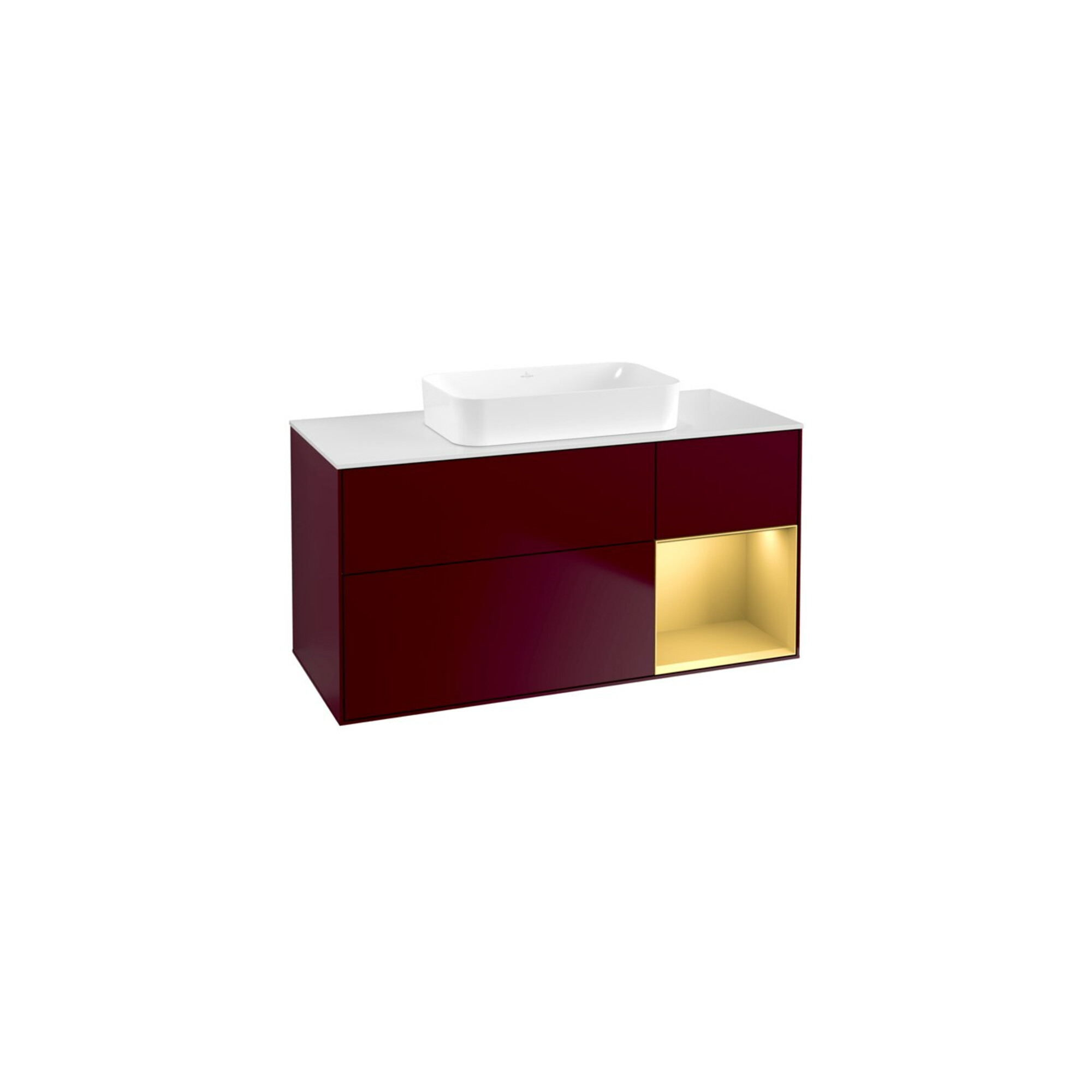 V&B Waschtischunterschrank Finion 120x60 cm, Reg re Gold matt, Peony Matt ; Villeroy & Boch