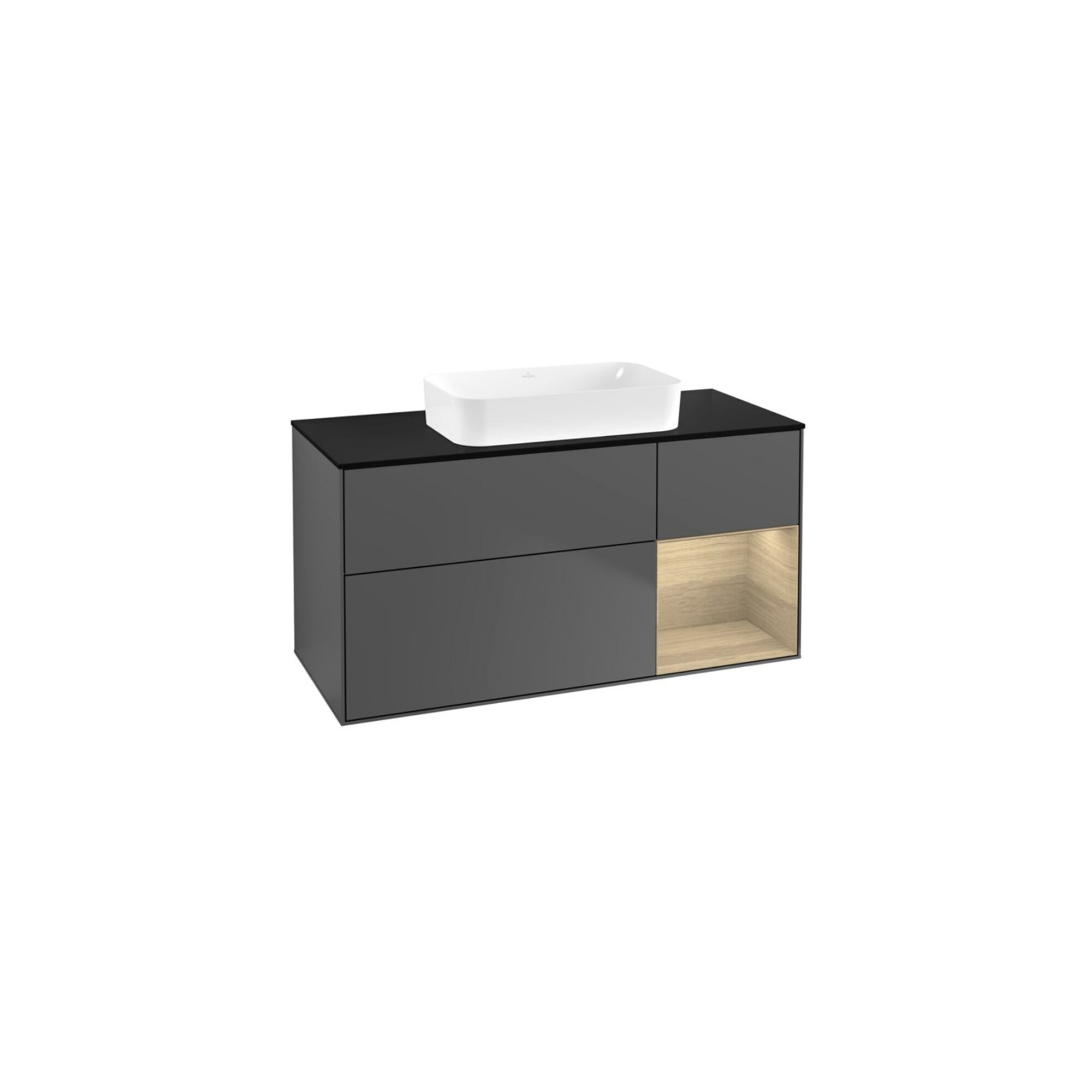 V&B Waschtischunterschrank Finion 120x60 cm, Reg re Oa ven, Anthrac. matt ; Villeroy & Boch