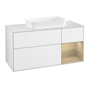 V&B Waschtischunterschrank Finion 120x60 cm, Reg re Oa ven, glo wh. Lac