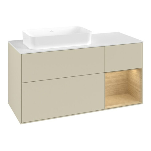 V&B Waschtischunterschrank Finion 120x60 cm, Reg re Oa ven, si Gr m Lac