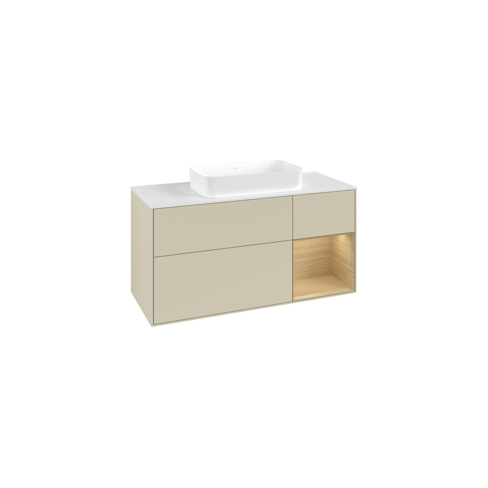 V&B Waschtischunterschrank Finion 120x60 cm, Reg re Oa ven, si Gr m Lac ; Villeroy & Boch