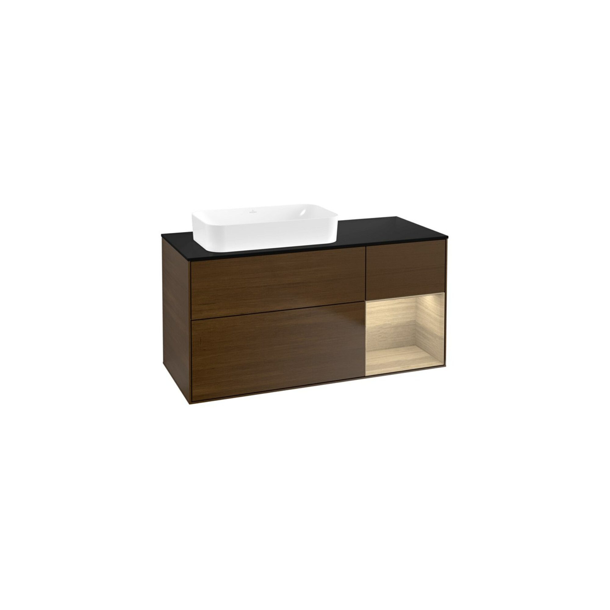V&B Waschtischunterschrank Finion 120x60 cm, Reg re Oa ven, Walnut veneer ; Villeroy & Boch