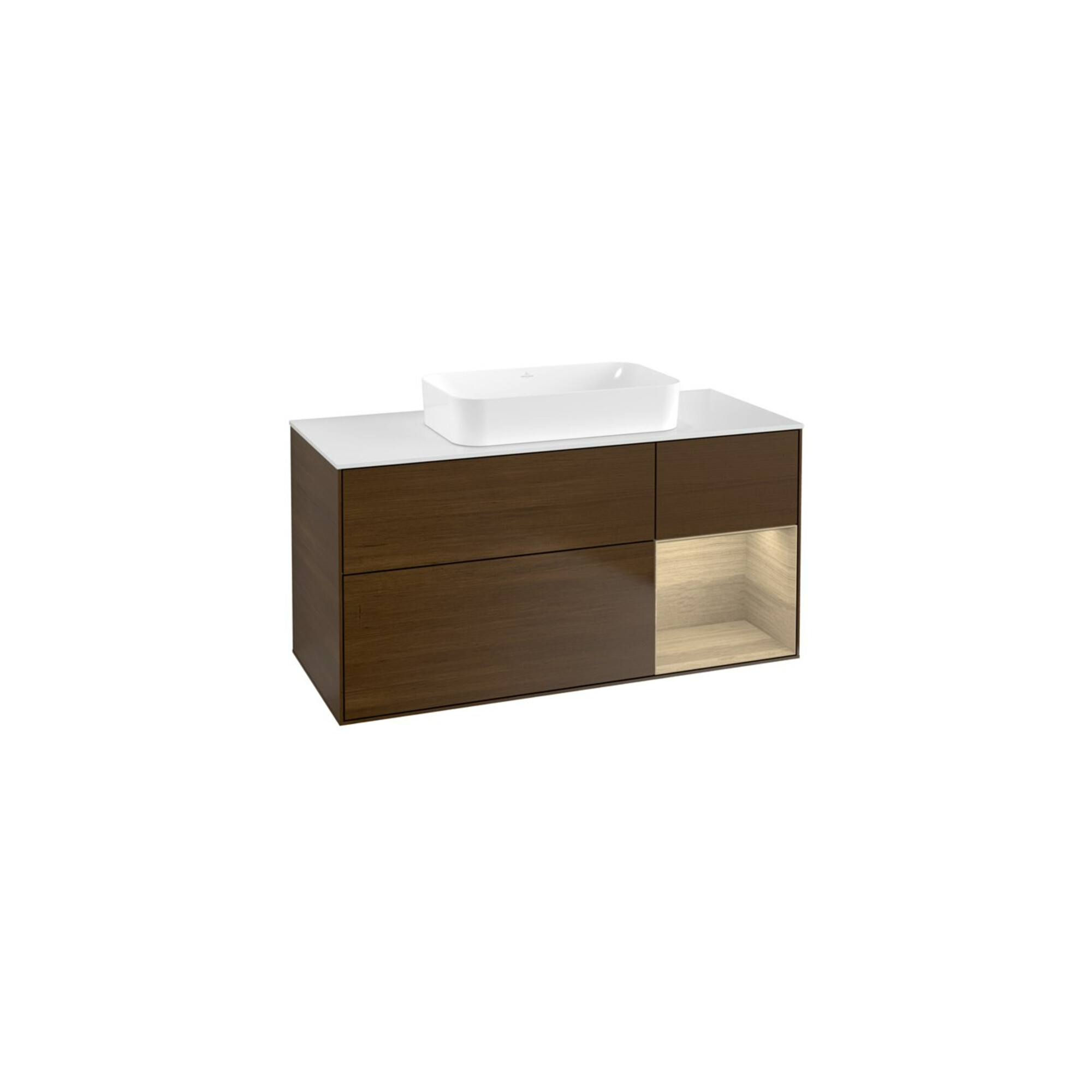 V&B Waschtischunterschrank Finion 120x60 cm, Reg re Oa ven, Walnut veneer ; Villeroy & Boch