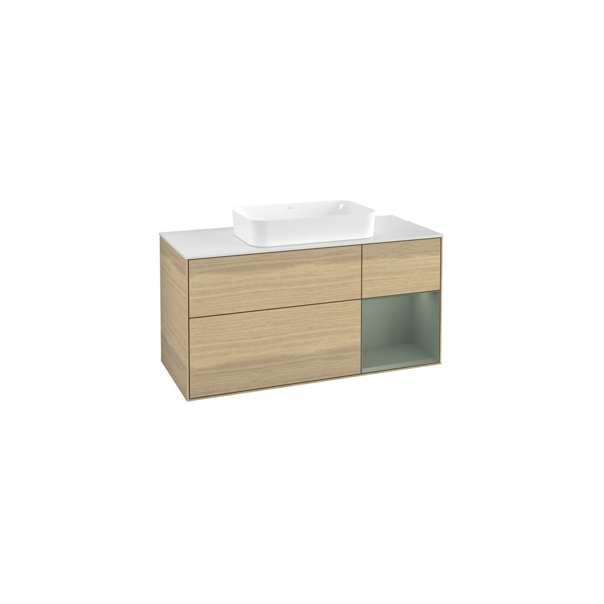 V&B Waschtischunterschrank Finion 120x60 cm, Reg re Oli. m Lac, Oak Veneer ; Villeroy & Boch