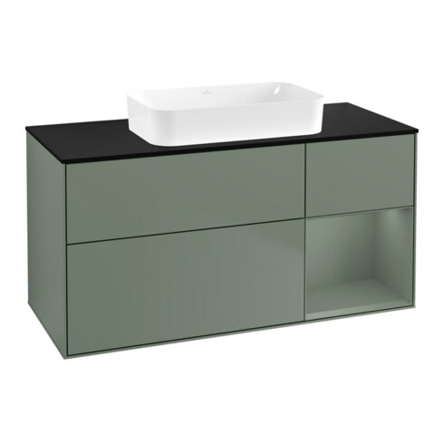 V&B Waschtischunterschrank Finion 120x60 cm, Reg re Oli. m Lac, Oli. m Lac