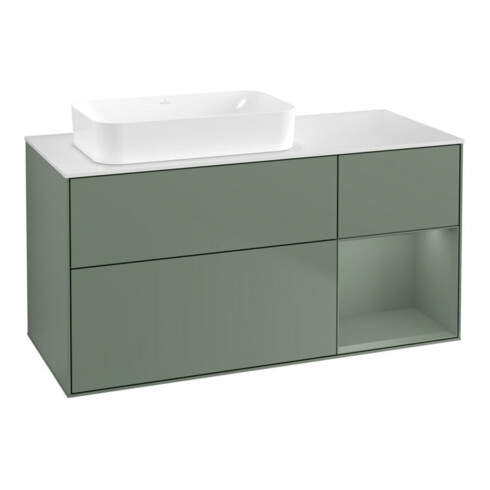 V&B Waschtischunterschrank Finion 120x60 cm, Reg re Oli. m Lac, Oli. m Lac