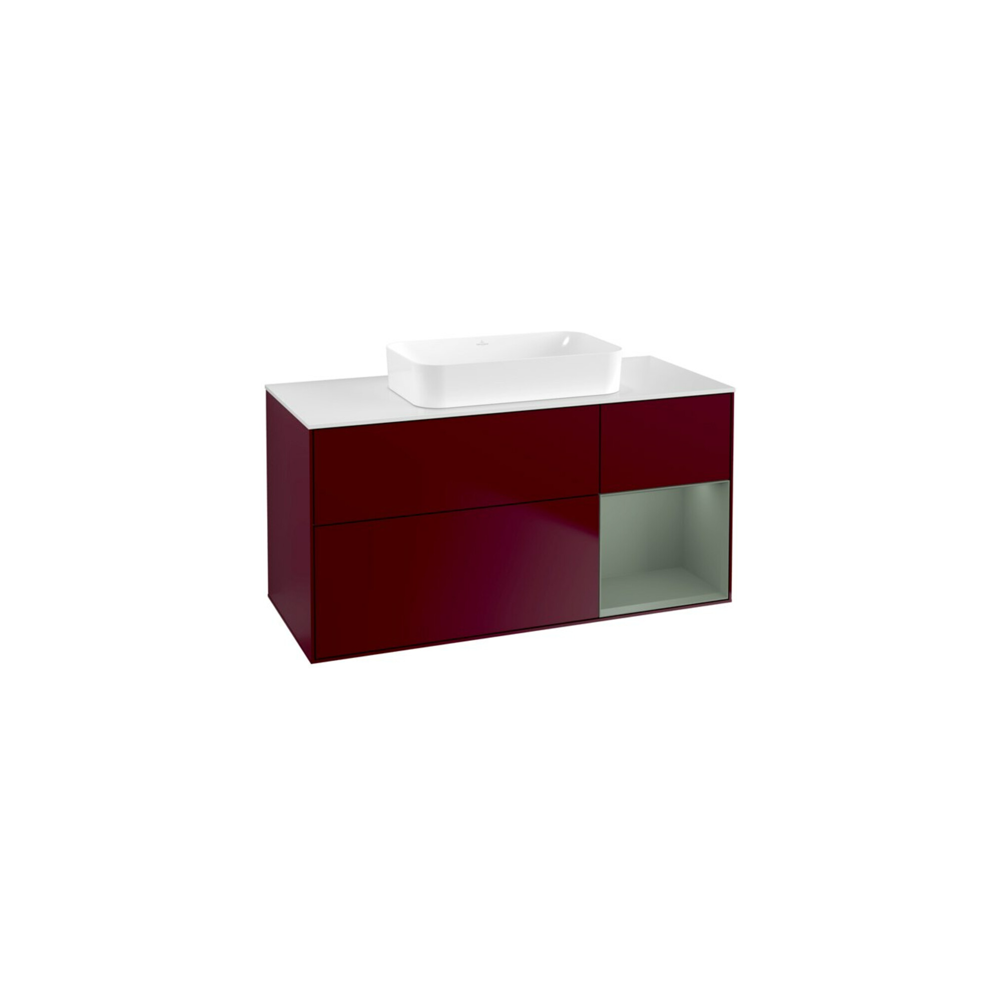 V&B Waschtischunterschrank Finion 120x60 cm, Reg re Oli. m Lac, Peony Matt ; Villeroy & Boch
