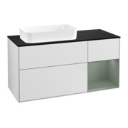 V&B Waschtischunterschrank Finion 120x60 cm, Reg re Oli. m Lac, wh. m Lac