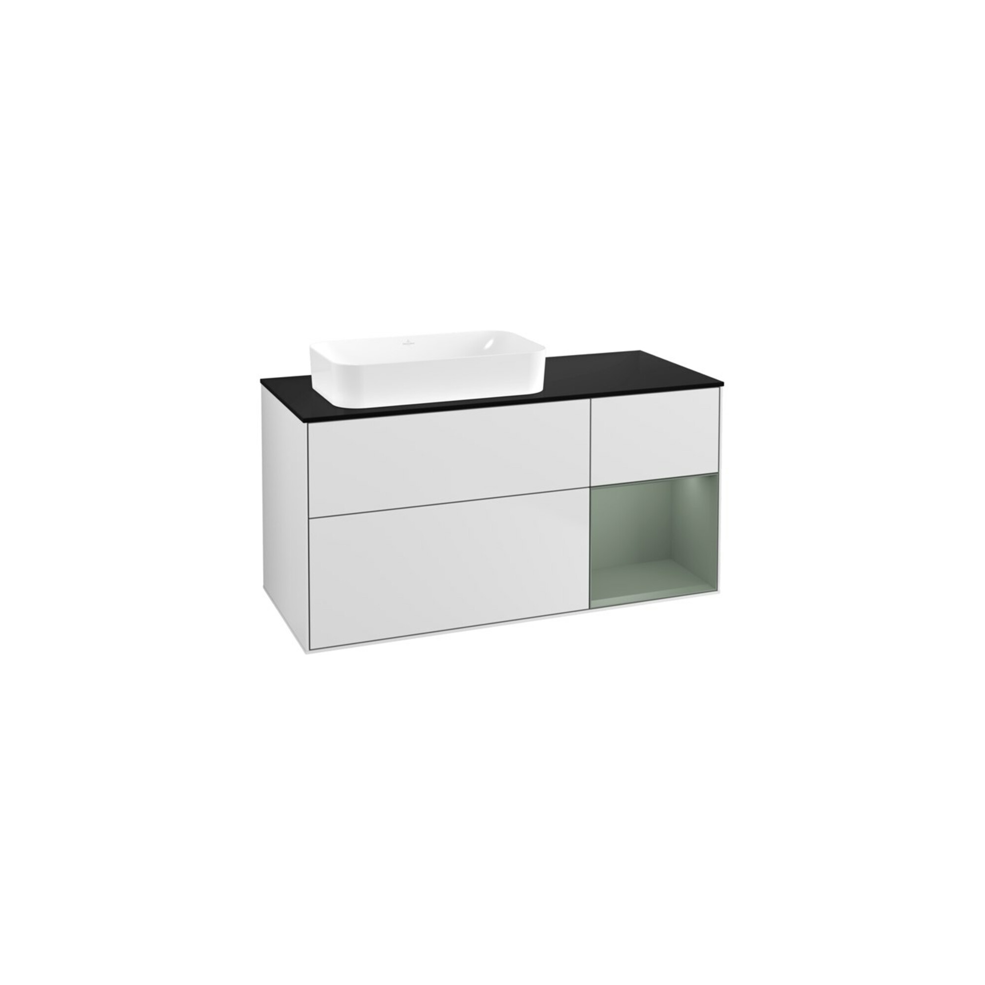 V&B Waschtischunterschrank Finion 120x60 cm, Reg re Oli. m Lac, wh. m Lac ; Villeroy & Boch