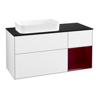V&B Waschtischunterschrank Finion 120x60 cm, Reg re Peo, glo white lacquer