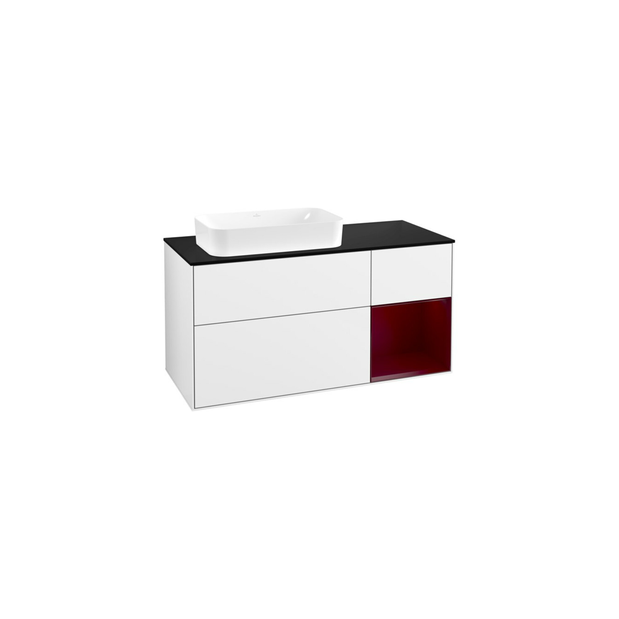 V&B Waschtischunterschrank Finion 120x60 cm, Reg re Peo, glo white lacquer ; Villeroy & Boch