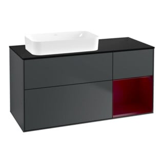V&B Waschtischunterschrank Finion 120x60 cm, Reg re Peo, md bl. m Lacquer