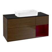 V&B Waschtischunterschrank Finion 120x60 cm, Reg re Peony, Walnut veneer